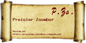 Preisler Zsombor névjegykártya
