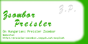 zsombor preisler business card
